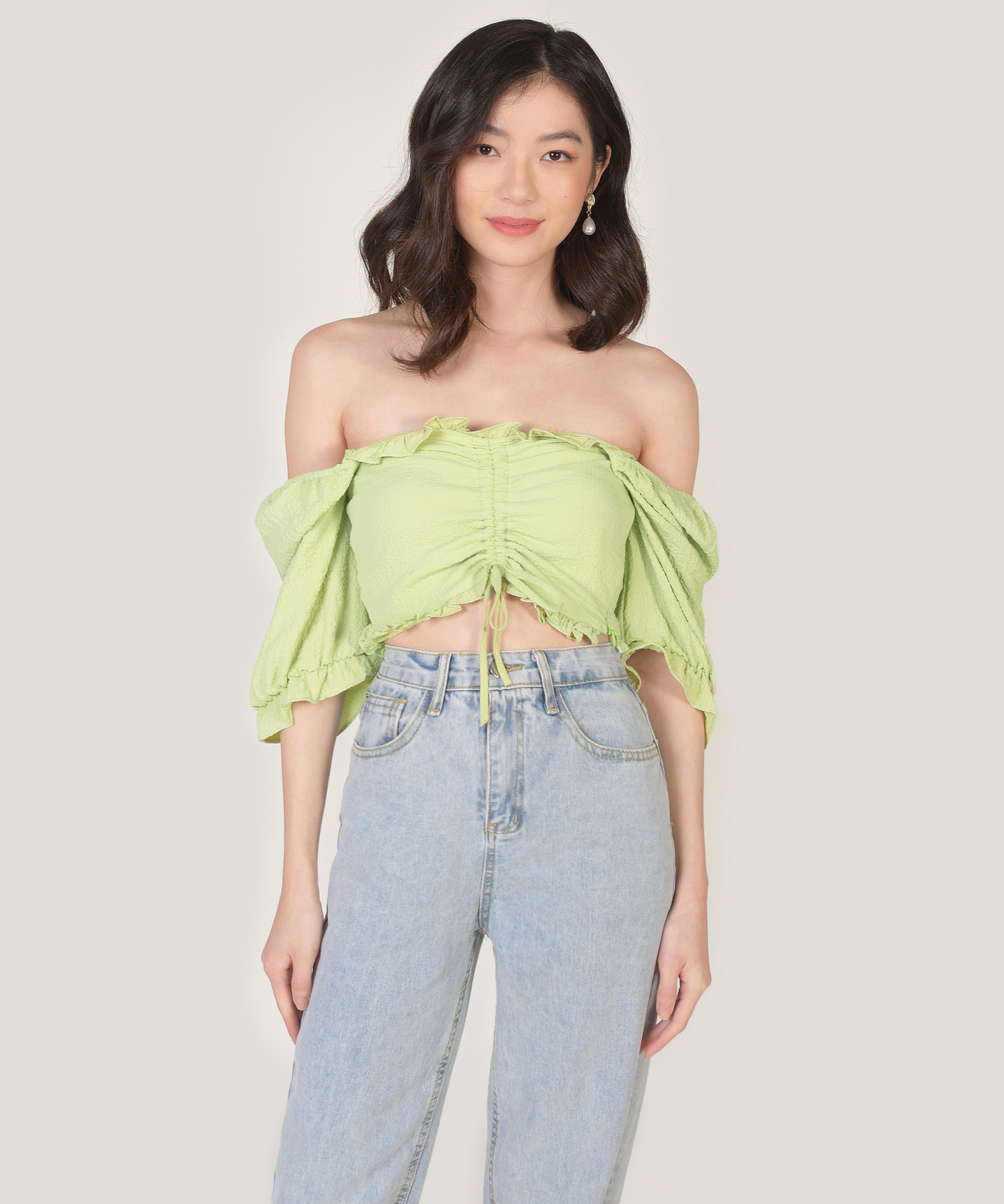 Peninsula Cropped Top - Lily Green